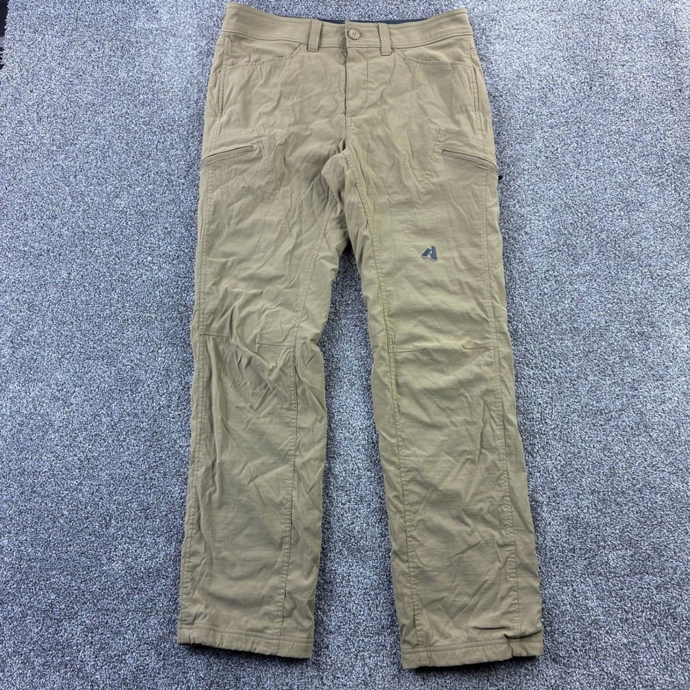Eddie Bauer First Ascent Pants Mens 34x34 Tan Fleece Lined Outdoor Hiking Pants